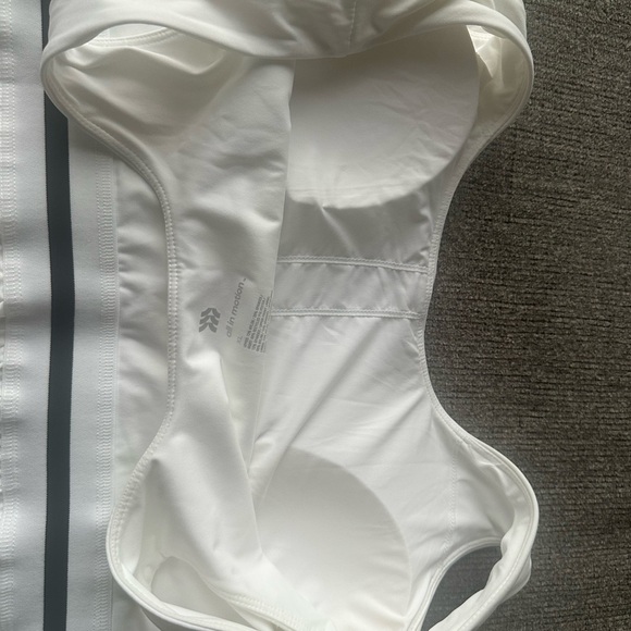 White Pleated Tennis Dress with Black stripe detail at Waistband - Picture 6 of 7